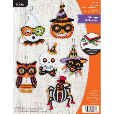 Bucilla ® Seasonal - Felt - Ornament Kits - Vintage Halloween - 89276E