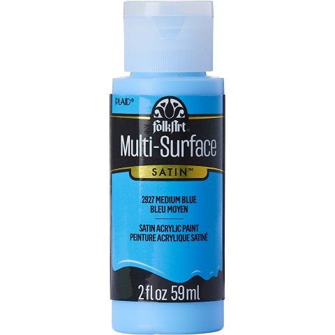 FolkArt ® Multi-Surface Satin Acrylic Paints - Medium Blue, 2 oz. - 2927