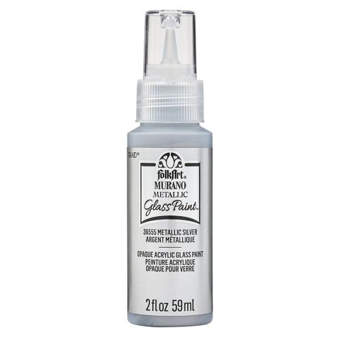 FolkArt ® Murano Glass Paint™ Metallic Silver, 2oz. - 36555