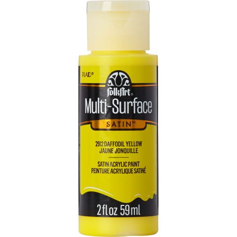 FolkArt ® Multi-Surface Satin Acrylic Paints - Daffodil Yellow, 2 oz. - 2912