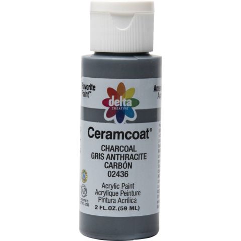 Delta Ceramcoat Acrylic Paint - Charcoal, 2 oz. - 024360202W