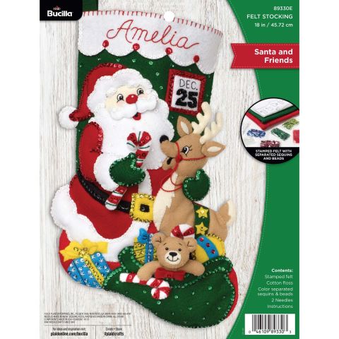 Bucilla ® Seasonal - Felt - Stocking Kits - Santa and Friends - 89330E