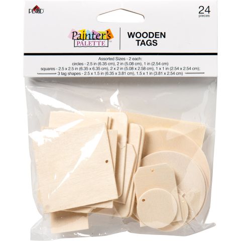 Plaid ® Painter's Palette™ Wood Tags, 24 pc. - 23148