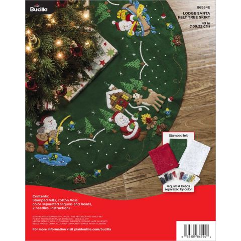 Bucilla ® Seasonal - Felt - Tree Skirt Kits - Lodge Santa - 86954E