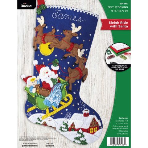 Bucilla ® Seasonal - Felt - Stocking Kits - Sleigh Ride with Santa - 89536E