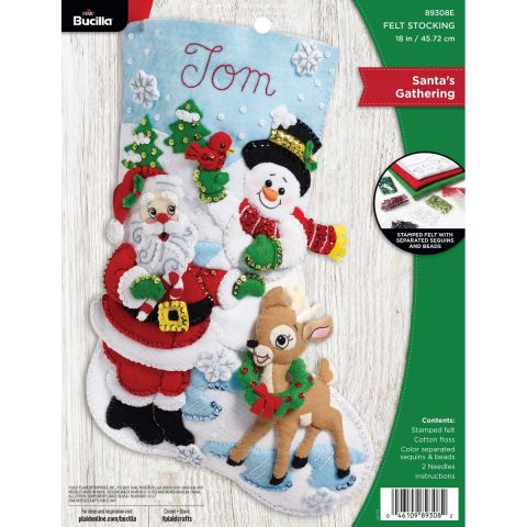 Bucilla ® Seasonal - Felt - Stocking Kits - Santa's Gathering - 89308E