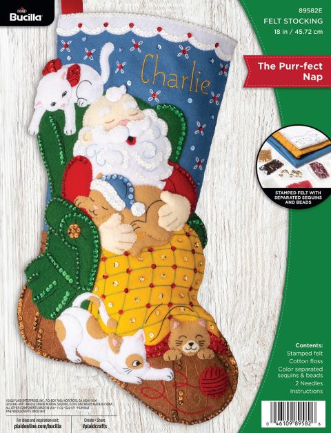 Bucilla ® Seasonal - Felt - Ornament Kits - The Purr-fect Nap - 89582E