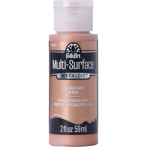 FolkArt ® Multi-Surface Metallic Acrylic Paints - Rose Gold, 2 oz. - 6304