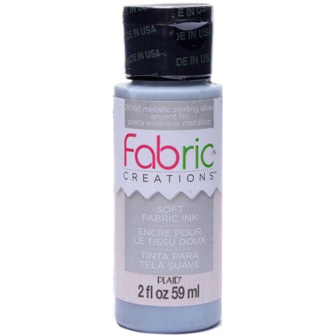 Fabric Creations™ Soft Fabric Inks - Metallic Silver, 2 oz. - 26188