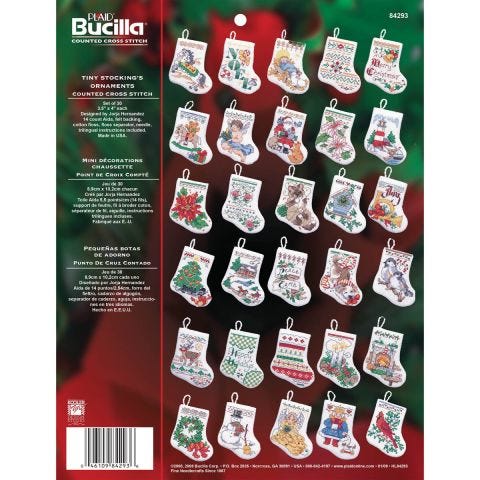 Bucilla ® Seasonal - Counted Cross Stitch - Ornament Kits - Tiny Stockings - 84293