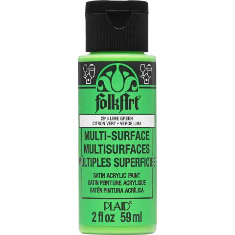 FolkArt ® Multi-Surface Satin Acrylic Paints - Lime Green, 2 oz. - 2914