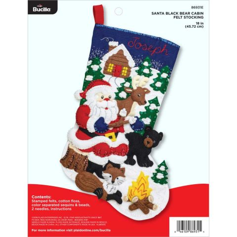 Bucilla ® Seasonal - Felt - Stocking Kits - Santa’s Black Bear Cabin - 86931E