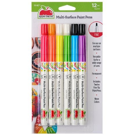 Apple Barrel ® Multi-Surface Paint Pen Sets - Neon Colors, 12 pc. - 6234