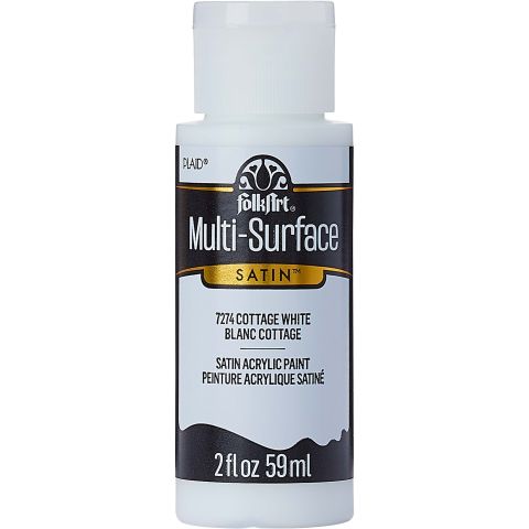 FolkArt ® Multi-Surface Satin Acrylic Paints - Cottage White, 2 oz. - 7274