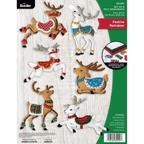 Bucilla ® Seasonal - Felt - Ornament Kits - Festive Reindeer - 89299E