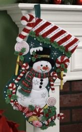 Bucilla ® Seasonal - Felt - Stocking Kits - Candy Snowman - 86299