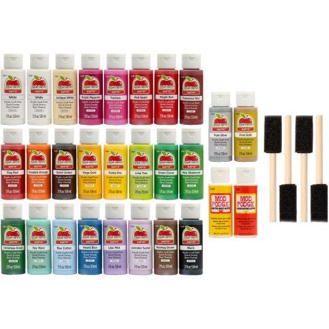 Apple Barrel ® Paint Set - Holiday Paints and Mod Podge, 32 pc. - PROMOABMP22