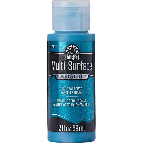 FolkArt ® Multi-Surface Metallic Acrylic Paints - Teal Topaz, 2 oz. - 6311