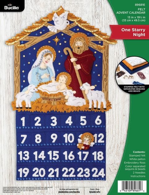 Bucilla ® Seasonal - Felt - Home Decor - Advent Calendar Kits - One Starry Night - 89681E