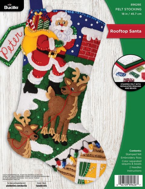 Bucilla ® - Felt - Stocking Kits - Rooftop Santa - 89626E