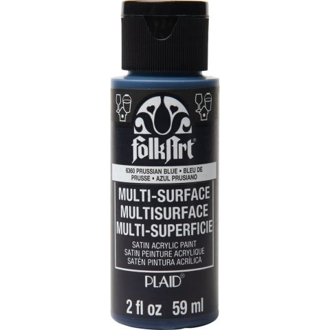 FolkArt ® Multi-Surface Satin Acrylic Paints - Prussian Blue, 2 oz. - 6360