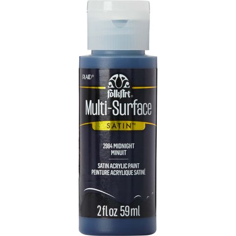 FolkArt ® Multi-Surface Satin Acrylic Paints - Midnight, 2 oz. - 2984