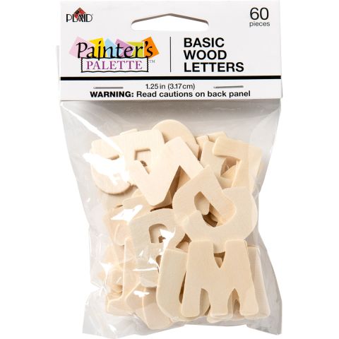 Plaid ® Painter's Palette™ Wood Letters, 1.25 inch, 60 pcs. - 23253