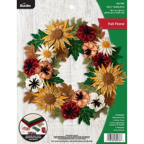 Bucilla ® Seasonal - Felt - Home Decor - Floral Fall Wreath - 89278E