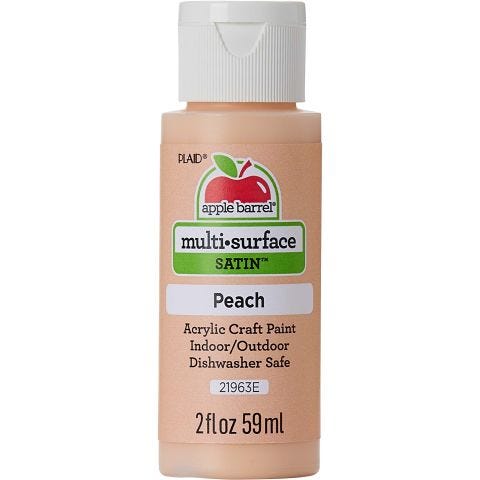 Apple Barrel ® Multi-Surface Satin Acrylic Paints - Peach, 2 oz. - 21963E