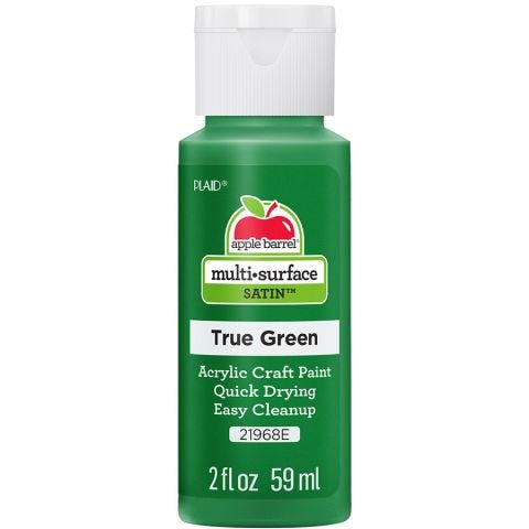 Apple Barrel ® Multi-Surface Satin Acrylic Paints - True Green, 2 oz. - 21968E