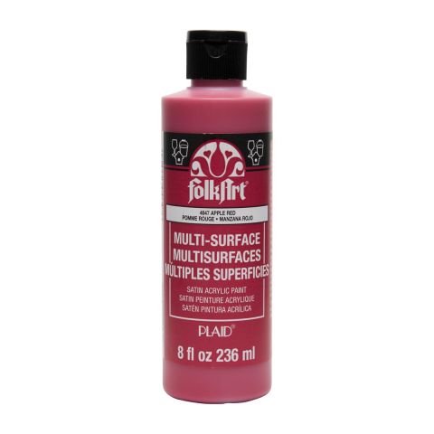 FolkArt ® Multi-Surface Satin Acrylic Paints - Apple Red, 8 oz. - 4647