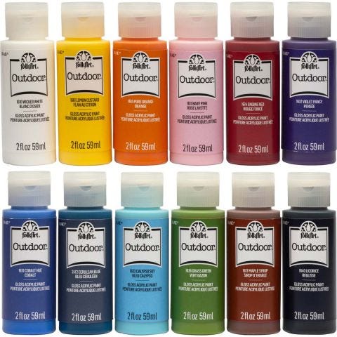 FolkArt ® Outdoor™ Acrylic Paint 12 Color Set - PROMOFAOD