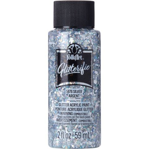 FolkArt ® Glitterific™ Acrylic Paint - Silver, 2 oz. - 5876