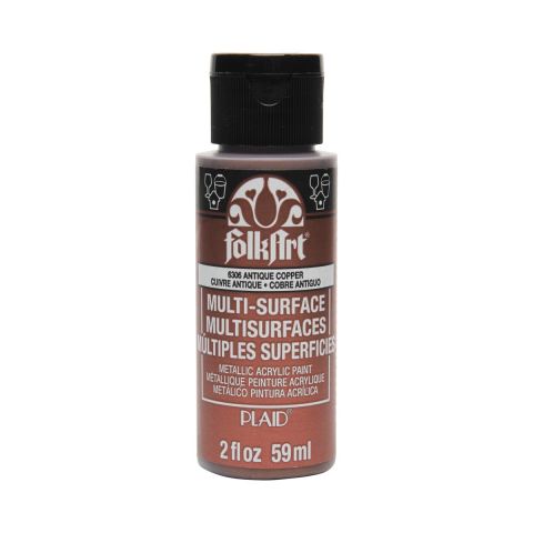 FolkArt ® Multi-Surface Metallic Acrylic Paints - Antique Copper, 2 oz. - 6306