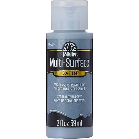 FolkArt ® Multi-Surface Satin Acrylic Paints - Classic French Gray, 2 oz. - 7277