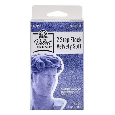 FolkArt® Velvet Crush™ 2 Step Flock, Blue, 2pc Adhesive and Powder - 36638