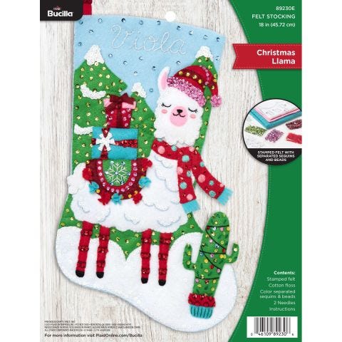 Bucilla ® Seasonal - Felt - Stocking Kits - Christmas Llama - 89230E