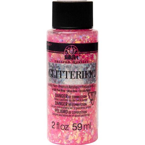 FolkArt ® Glitterific™ Acrylic Paint - Neon Pink, 2 oz. - 44388