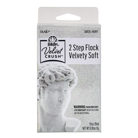 FolkArt® Velvet Crush™  2 Step Flock, Ivory, 2pc Adhesive and Powder  - 36635