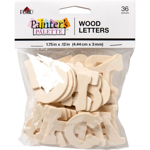 Plaid ® Painter's Palette™ Wood Letters, 1.75 inch, 36 pcs. - 23251