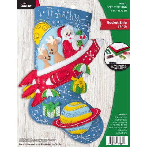 Bucilla ® Seasonal - Felt - Stocking Kits - Rocket Ship Santa - 89237E