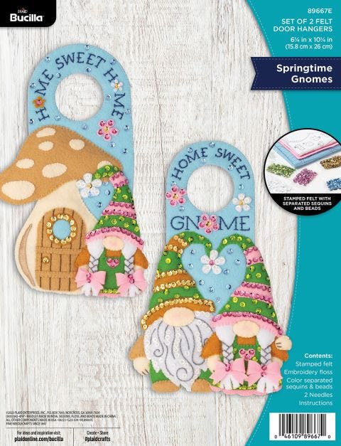 Bucilla ® Seasonal - Felt - Home Decor - Door Hangers - Springtime Gnomes - 89667E