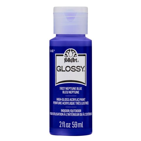 FolkArt Glossy Acrylic Paint - Neptune Blue, 2 oz. - 11827