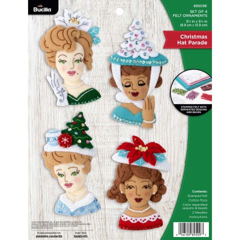 Bucilla ® Seasonal - Felt - Ornament Kits - Christmas Hat Parade - 89509E