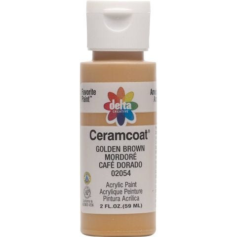 Delta Ceramcoat Acrylic Paint - Golden Brown, 2 oz. - 020540202W