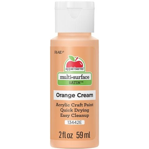 Apple Barrel ® Multi-Surface Satin Acrylic Paints - Orange Cream, 2 oz. - 13442E