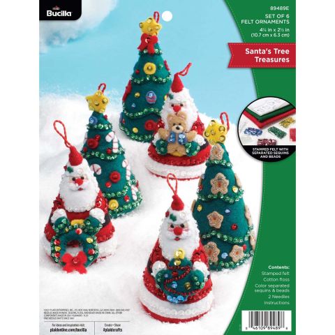 Bucilla ® Seasonal - Felt - Ornament Kits - Santa's Tree Treasures - 89489E