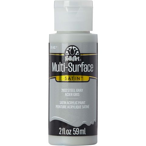 FolkArt ® Multi-Surface Satin Acrylic Paints - Steel Gray, 2 oz. - 2932