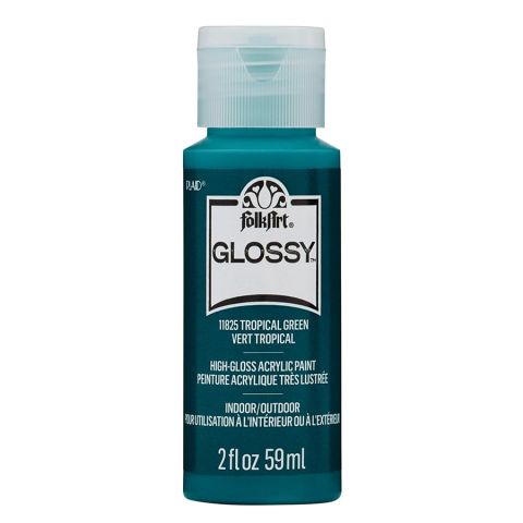 FolkArt Glossy Acrylic Paint - Tropical Green, 2 oz. - 11825