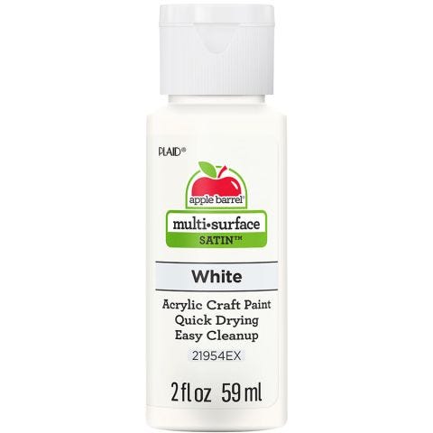 Apple Barrel ® Multi-Surface Satin Acrylic Paints - White, 2 oz. - 21954E